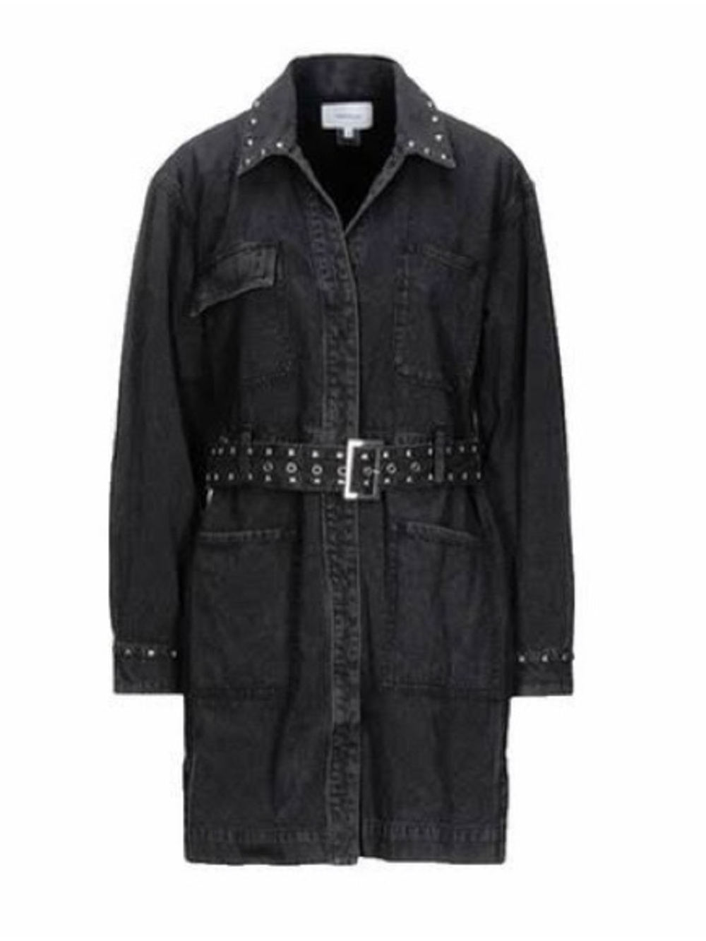 Current Elliot Studded Debbie Denim Dress in Washed Black
